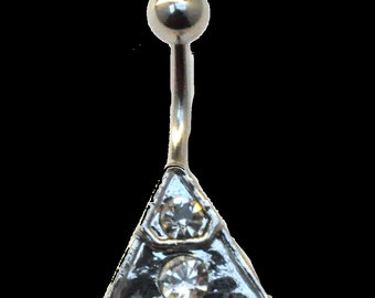 Pyramid Basic Belly Ring 14G (1.6MM) (B/1/6/206) (1 Piece) 316L Surgical Steel Nickel Free