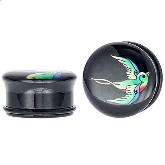 Sparrow With Oring Acrylic Gauges/plugs 2 Piece 1 Pair Etsy