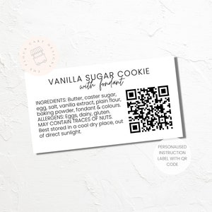 QR コード付きデジタル原材料ラベル | 完全にカスタマイズ可能 | 印刷可能 | カスタムダウンロード | 粘着ラベル テンプレート