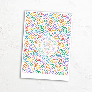 Colourful Confetti Squiggle Print A4 Edible Icing Sheet Premium ...