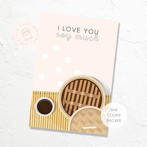 DIGITALE Valentine 'Ich liebe dich soy viel' Keks-Backing-Karte | 6 x 4 | Einseitiges Design | Sofortiger Download | Dim Sum
