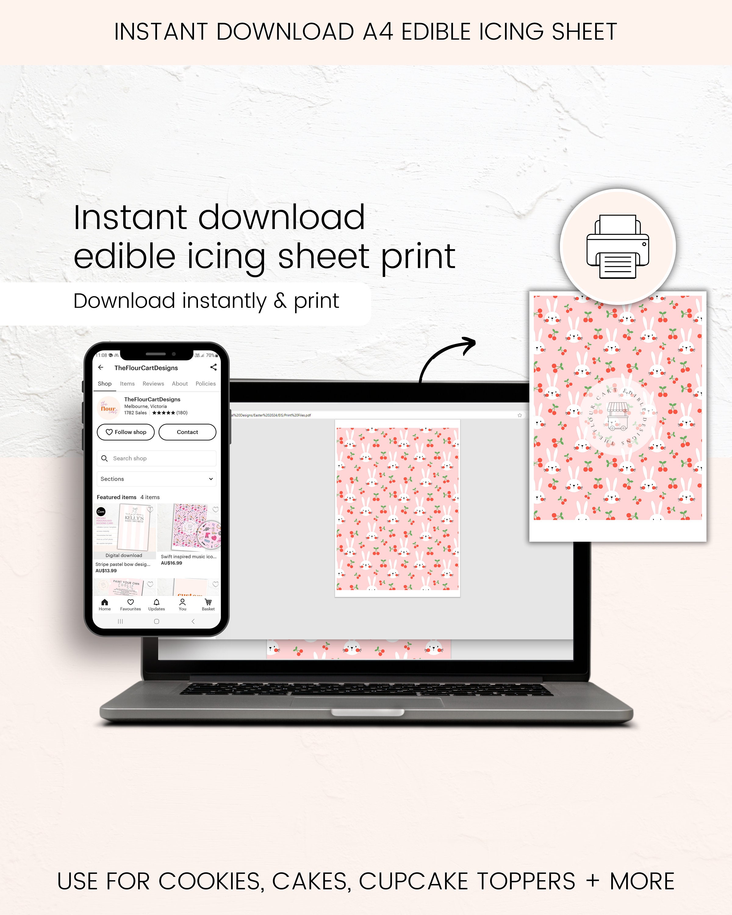 DIGITAL DOWNLOAD Edible Icing Print | A4 Icing Sheet File | Use for ...
