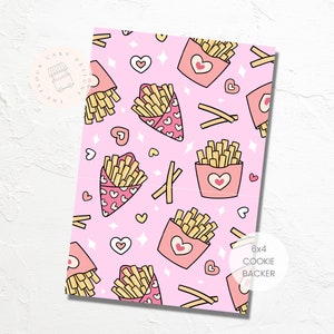 Tarjeta de respaldo de galleta DIGITAL French Fry / 6 x 4 / Diseño de una sola cara / Descarga instantánea / Sólo tengo papas fritas para ti
