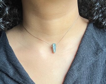 Labradorite Necklace, Choker, Adjustable Necklace, Crystal, Waterproof, Pendant Necklace