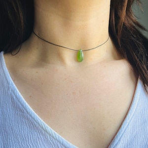 Serpentine Pendant Necklace, Choker, Adjustable, Waterproof, Macramé, Gifts for Her