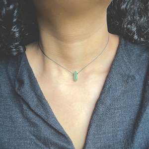 Green Aventurine Necklace, Choker, Waterproof, Dainty Necklace, Crystal Necklace, Pendant Necklace
