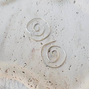 Hammered Swirl Earrings, Small Hoops, Dainty, Gift For Her