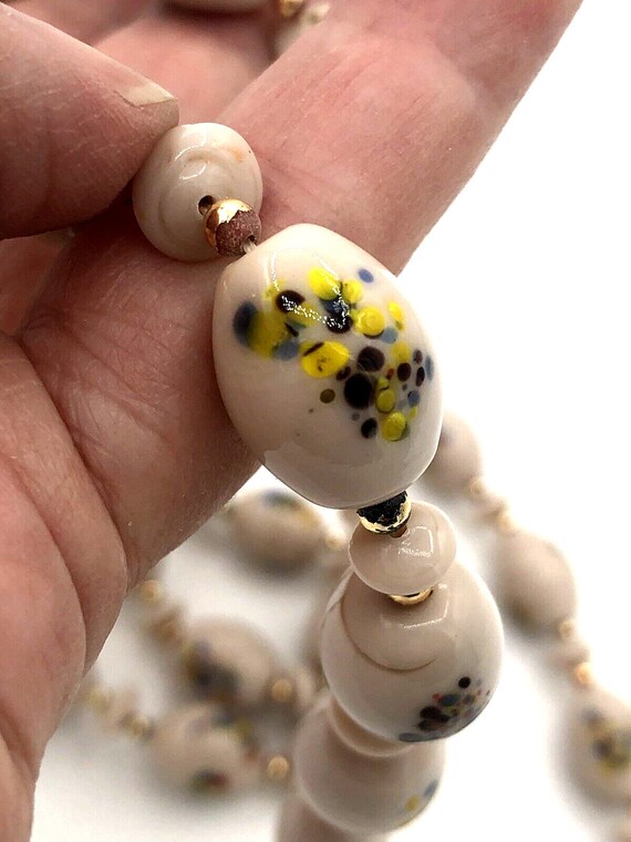 Vintage Murano Lampwork Confetti Milk Glass Bead … - image 6