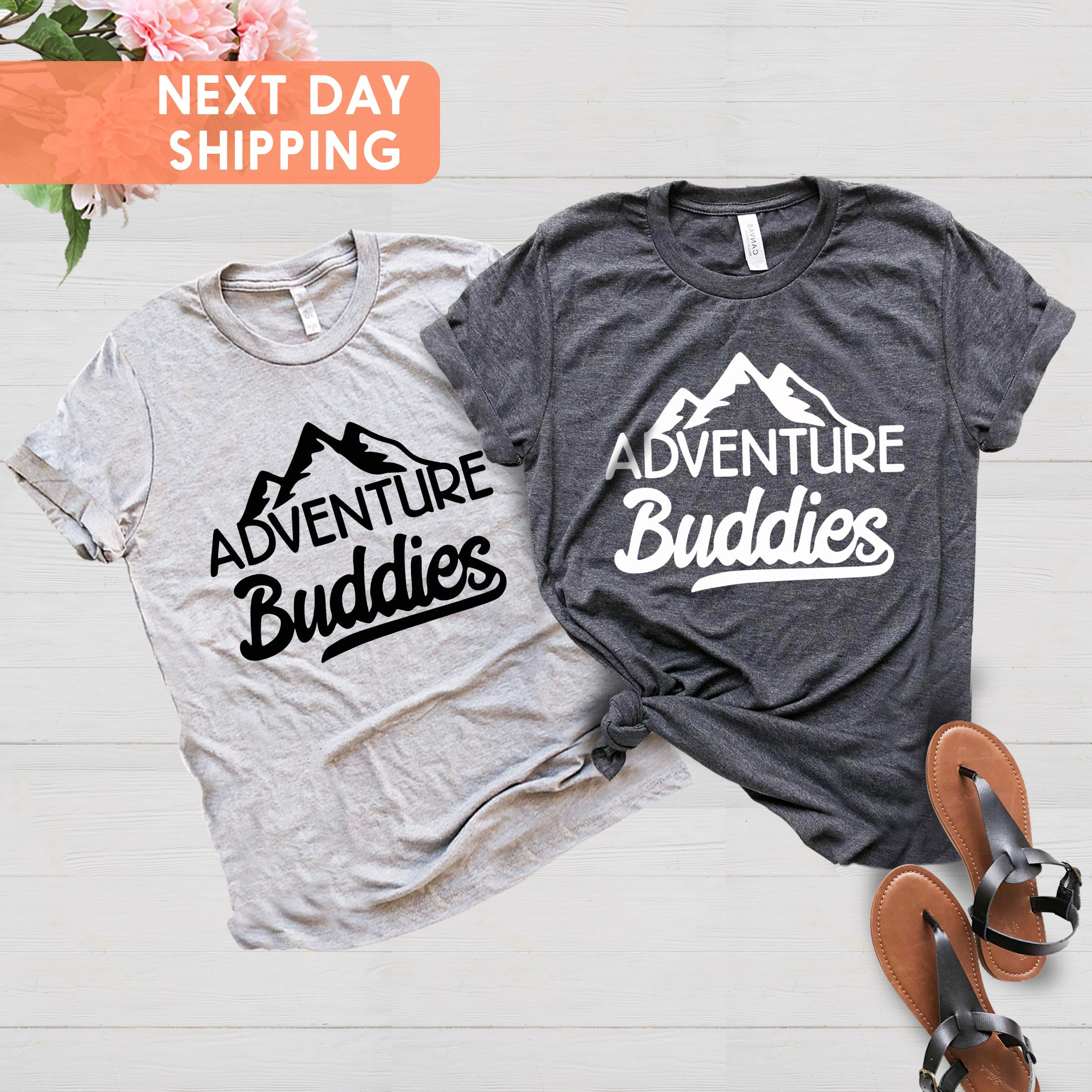 Matching Honeymoon Shirts Matching Couples Camping Matching Shirts C-09062102 Adventure Buddies Road Trip Shirt Adventure Shirts