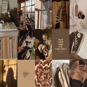 Brown Aesthetic Wall Collage Kit 100 Pcs Room Decor - Etsy