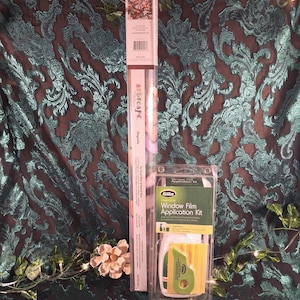 Easy DIY Stained Glass Magnolia Window Film with Complete Installation Kit 24 x 36