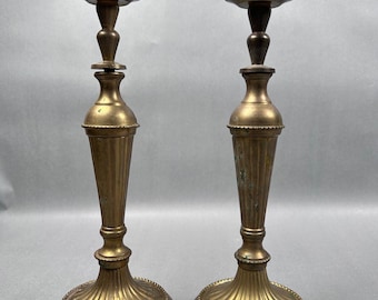 Vintage Brass Empire Style MCM Candlestick Holders