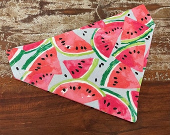 Watermelon Over the Collar Dog Bandana Custom Size Dog Bandana Summer Bandana