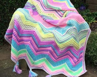 Unicorn Crochet Blanket Yarn Pack: Colorful Texture, Amy J Designs