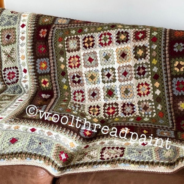 The Winter Walk blanket by Woolthreadpaint - YARN PACK ONLY .This is all the yarn you need to make the beautiful Winter Walk crochet blanket