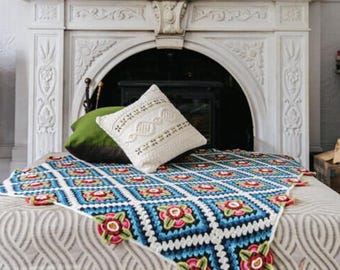 Mexican Diamonds crochet blanket yarn pack and pattern , designed by Janie Crow