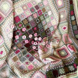 Cherry Blossom Blanket YARN PACK.ONLY Designed by Marion Mitchell of Woolthreadpaint.