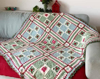 Noel Nine Patch Christmas crochet blanket yarn pack