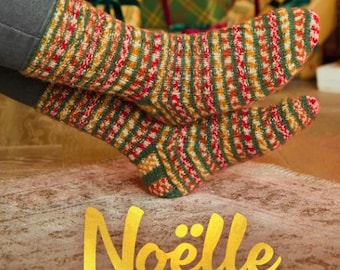 Christmas sock pattern and yarn pack - West Yorkshire Spinners Signature Sparkle knitted socks
