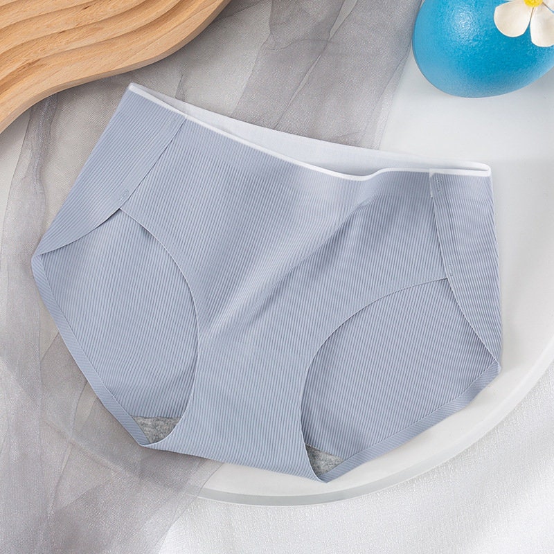 Mid Waist Panties Seamless Underwear With Cotton Soft Crotch Panties Ice  Silk Material Panty 