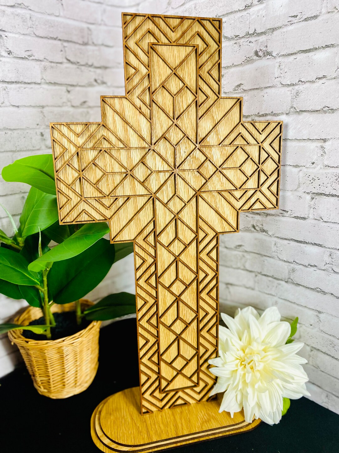 Lasered Wooden Cross Wooden Cross Cross Decor Modern Cross Decor Wood