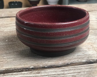 Ceramic Bowl Red Striped - 12fl oz - 841