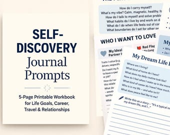 Self-Discovery Journal Prompts: Personal Growth Workbook (PDF Printable)