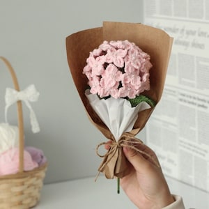 Crochet Hortensie Blumenstrauß - Handgemachte gestrickte Hortensie Blume