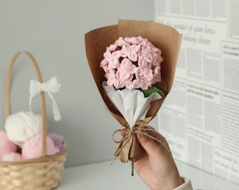 Crochet Hydrangea Flower Bouquet - Handmade Knitted Hydrangea Flower