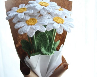 Crochet Daisy Bouquet | Handmade Knitted Daisies