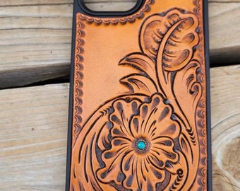 Phone case- phone case personalized-leather phone case- tooled phone case - custom case- case iPhone- personal phone case, Memorial day.