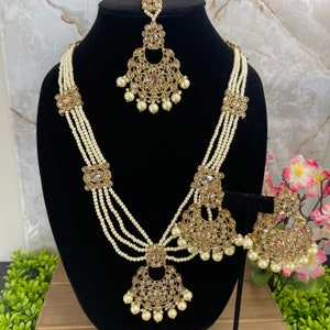 Long Antique Polki Necklace/Indian Long Necklace/Pakistani Jewelry/Necklace Mala/Indian Jewelry/Punjabi Jewelry/Indian Wedding/Rani Haar