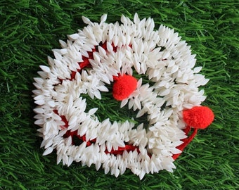 Jasmine Gajra Hair Bun String: Indian Flowers, Set of 2