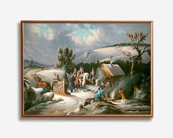 George Washington Valley Forge Print: Revolutionary War Folk Art