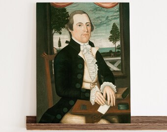 Impresión del capitán Elisha Denison: Retrato de arte popular de la Guerra de la Independencia