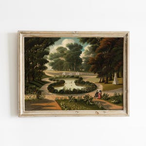 Primitive Cemetery Landscape Print: Thomas Chambers Early American Art