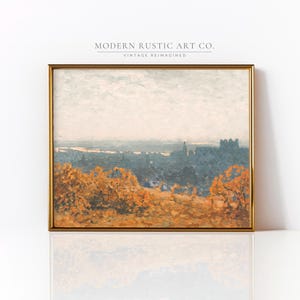Impresión artística de paisaje otoñal • Impresión vintage de Eslovaquia • Decoración rústica de otoño • Impresión artística de Acción de Gracias • Póster de otoño de granja moderna