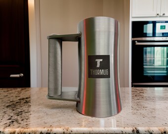 THORMUG - The Ultimate Gym Enthusiast's Companion 15lb mug, full 8oz capacity! Custom Engraving! Similar to other Heavy Drinkware but Cooler