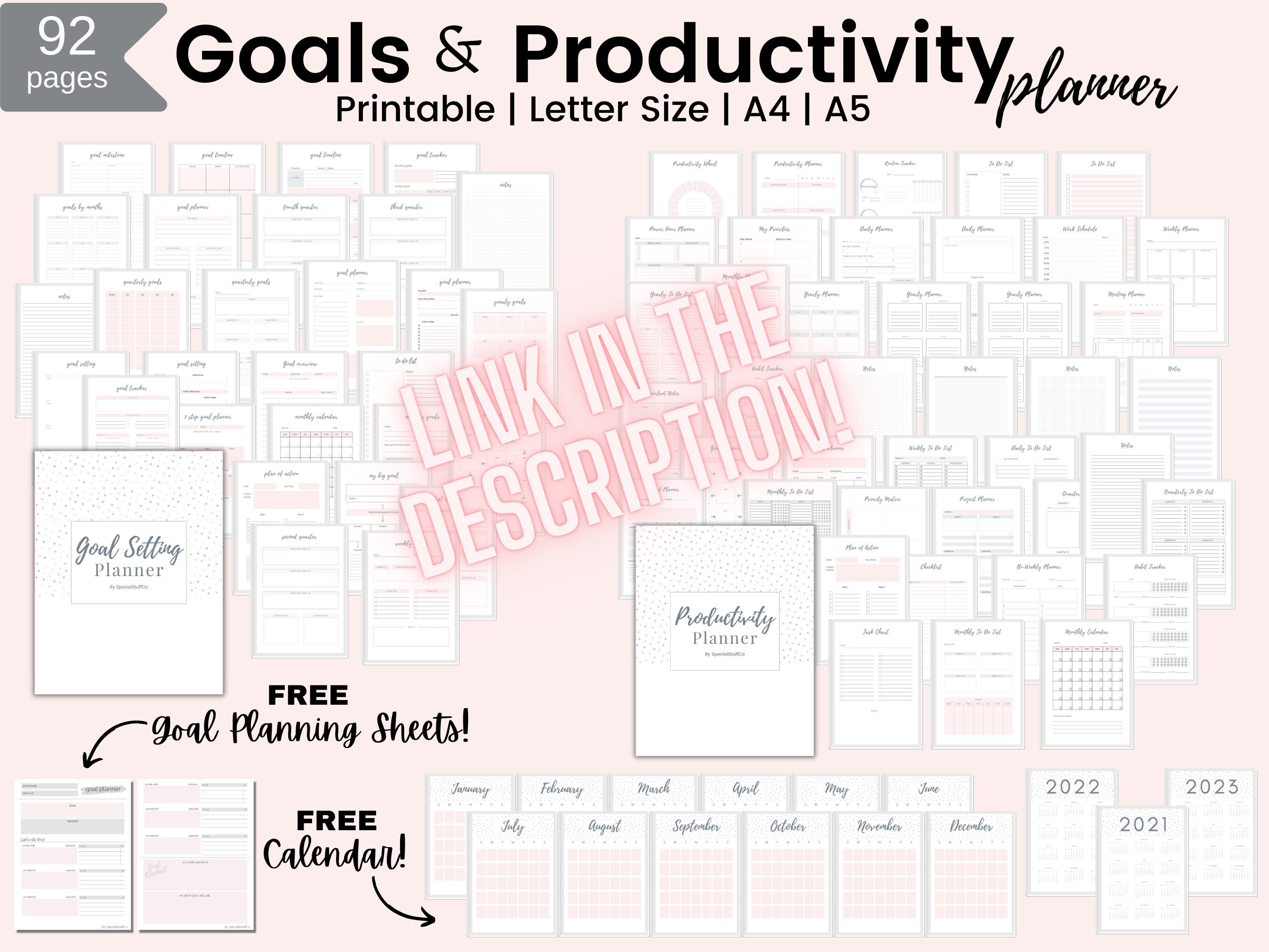 GOAL PLANNER ~ Printable or Digitally Fillable - Etsy