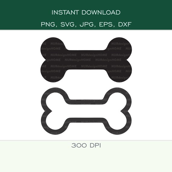 Printable Digital Dog Bone Template 2-SVG 2-PNG 2-DXF - Etsy