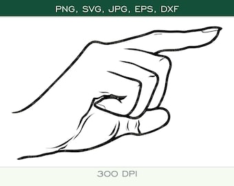 Woman Pointing Finger Hand - Point You - Pointing at - SVG, PNG, eps, dxf, jpg - Cut Files for Cricut, Silhouette - 300dpi