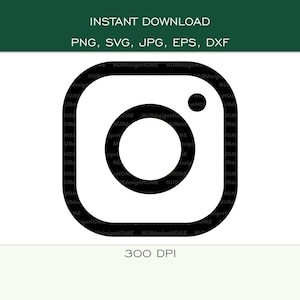 Instagram Icon - Social Media - SVG, PNG, DXF, eps, jpg - Cut Files for Silhouette, Cricut - 300 dpi