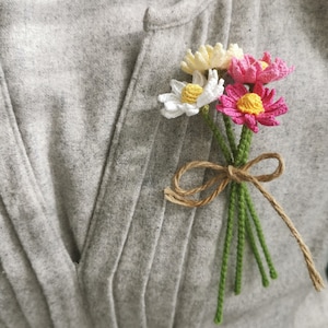 Crochet Pattern - MARGUERITE DAISY Mini Bouquet - Level 4