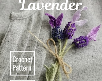 Crochet Video - SPANISH LAVENDER mini bouquet step by step tutorial - Level 6