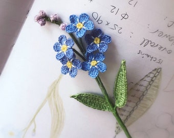 Crochet Pattern - FORGET-ME-NOT Mini Flower Bouquet - Level 2