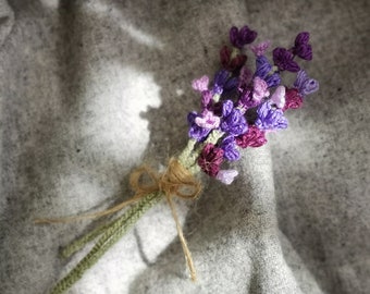 Crochet Video - ENGLISH LAVENDER mini bouquet step by step tutorial - Level 5