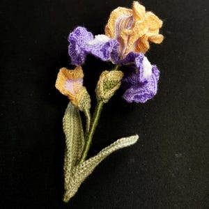 Crochet Pattern - BEARDED IRIS flower bouquet - Level 9