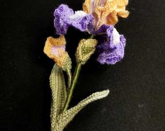 Crochet Pattern - BEARDED IRIS flower bouquet - Level 9