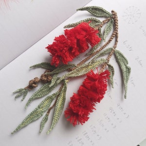 Crochet Pattern - BOTTLEBRUSH CLUSTER Mini Bouquet - Level 6