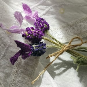 Crochet Pattern - SPANISH LAVENDER Mini Bouquet - Level 6